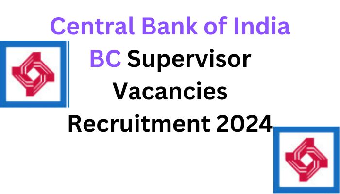 Central Bank of India Recruitment 2024 Argent Apply post